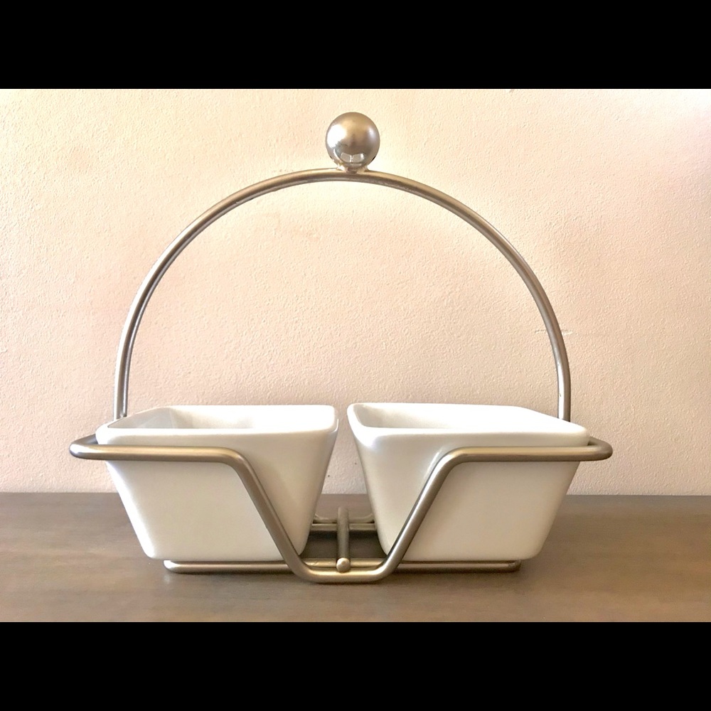 Pampered Chef Dip Bowls and Caddy Set Like New!